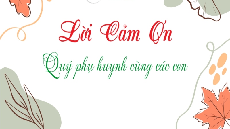 Tầm quan trọng của lời cảm ơn phụ huynh