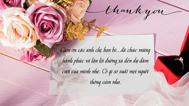 cảm ơn đám cưới bạn bè