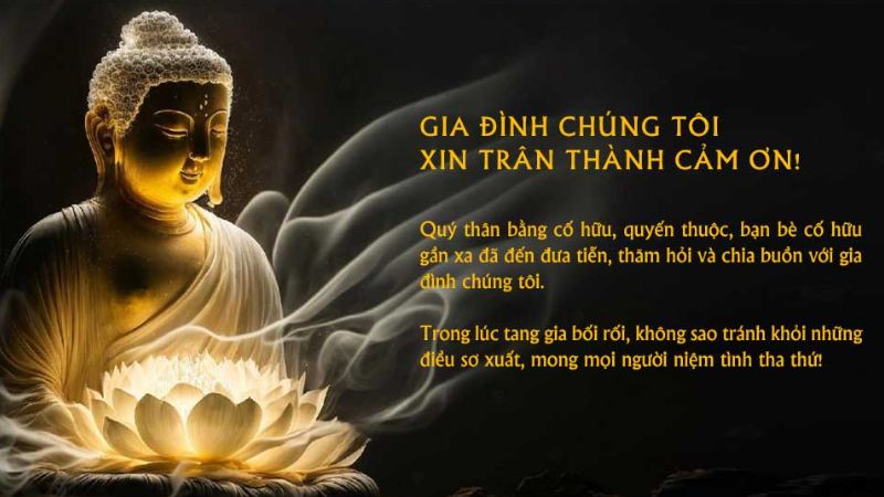 cảm ơn sau đám tang chân thành