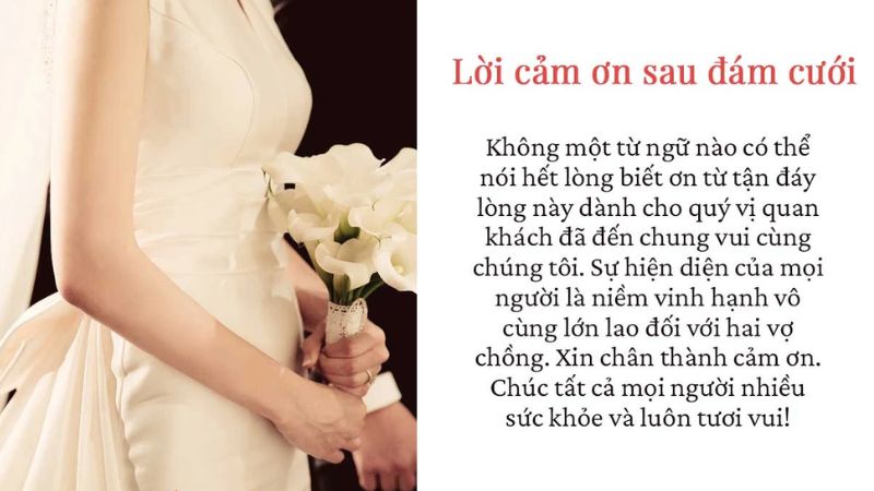 lời cảm ơn đám cưới sâu sắc