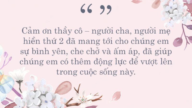 lời cảm ơn thầy cô